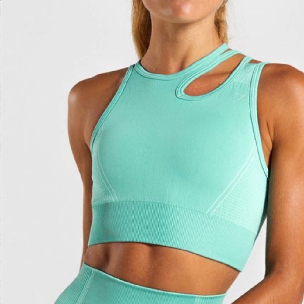 Gymshark Ultra Seamless Bra (Green-XL)